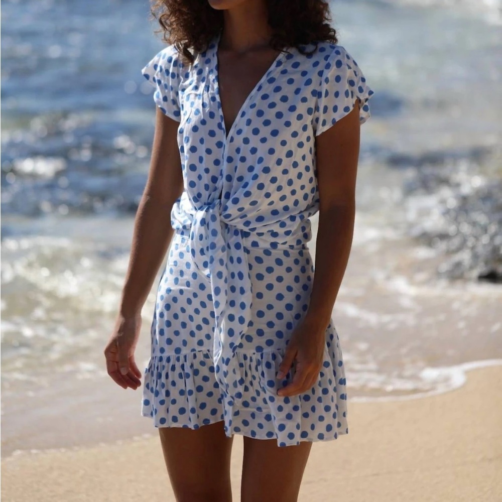 XIX Palms Polka Dot Top and Skirt Set - Blue and White - size Small and Small